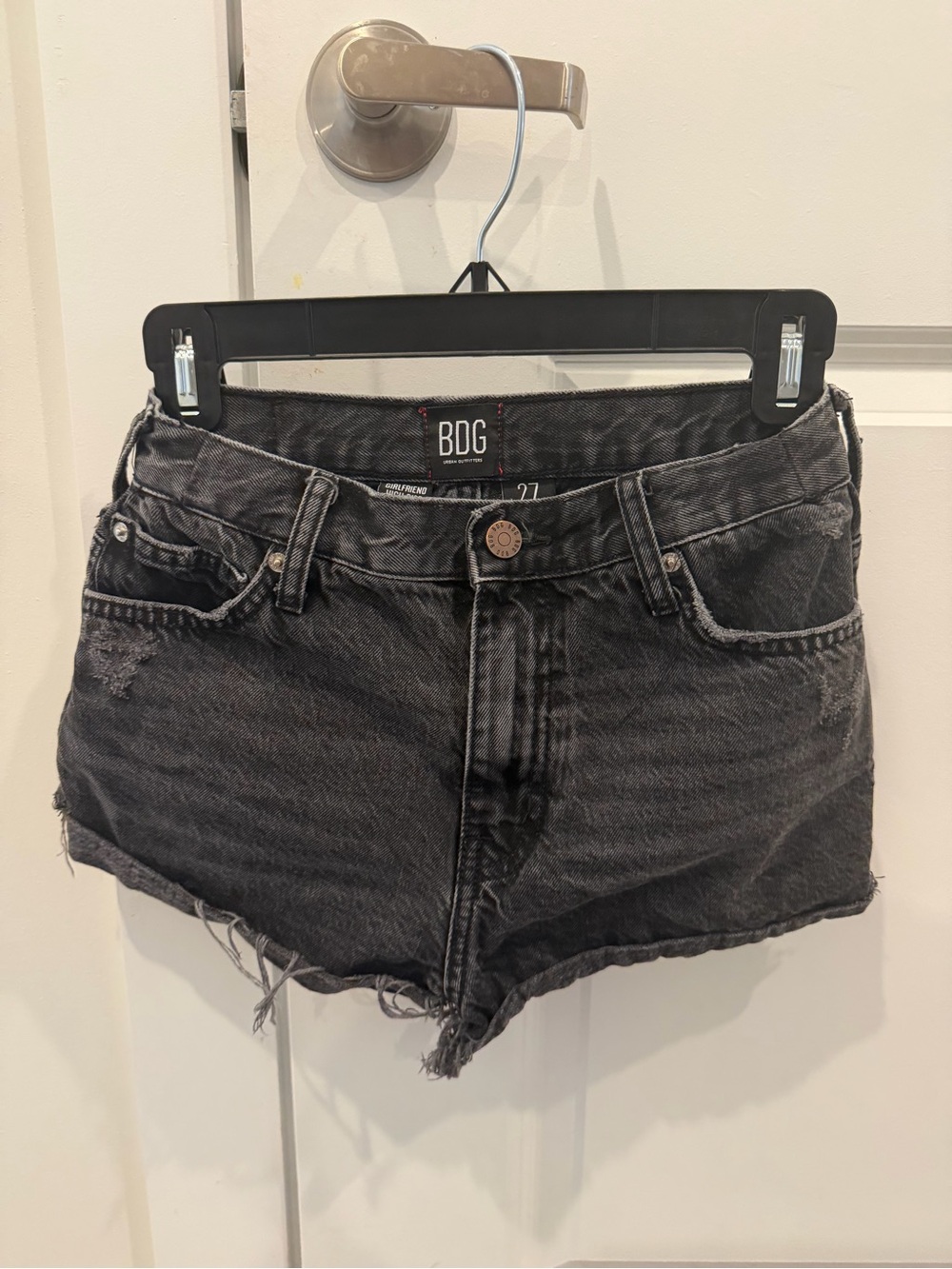 BDG Black Washed Distressed Denim Cutoff Shorts
